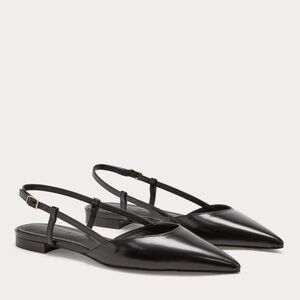 Everlane Studio Slingback Flat in Black, Size 7